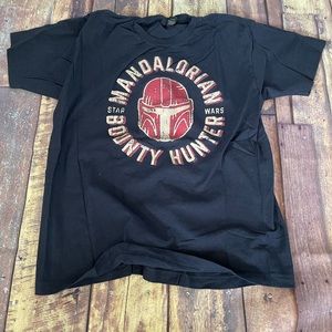 Star Wars Mandalorian Bounty Hunter dark blue graphic tshirt, Mens size L